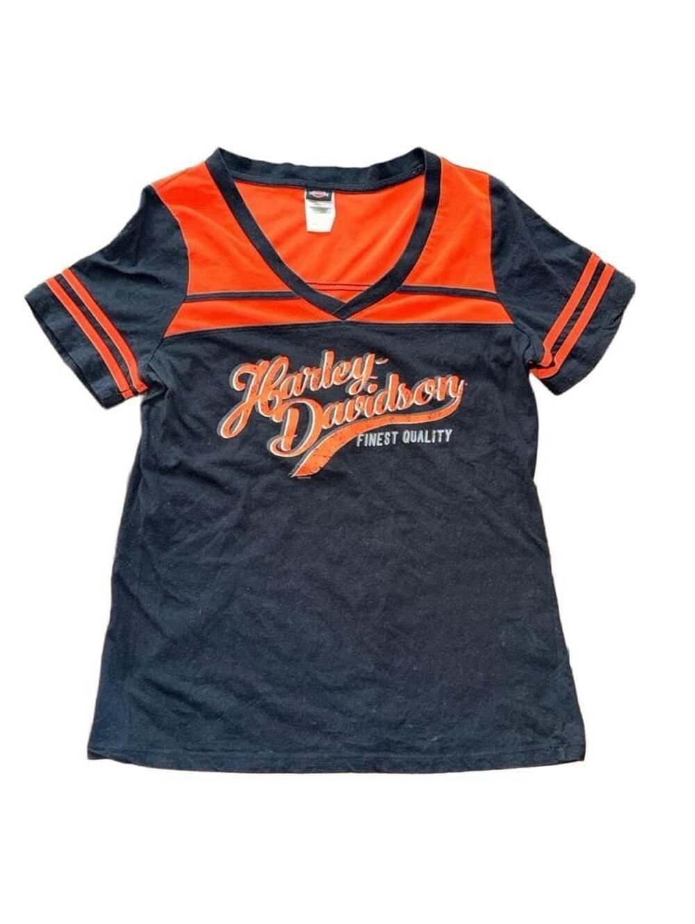 Harley-Davidson Ridge Runner Chattanooga TN V-Neck T-Shirt Size XL Black Orange